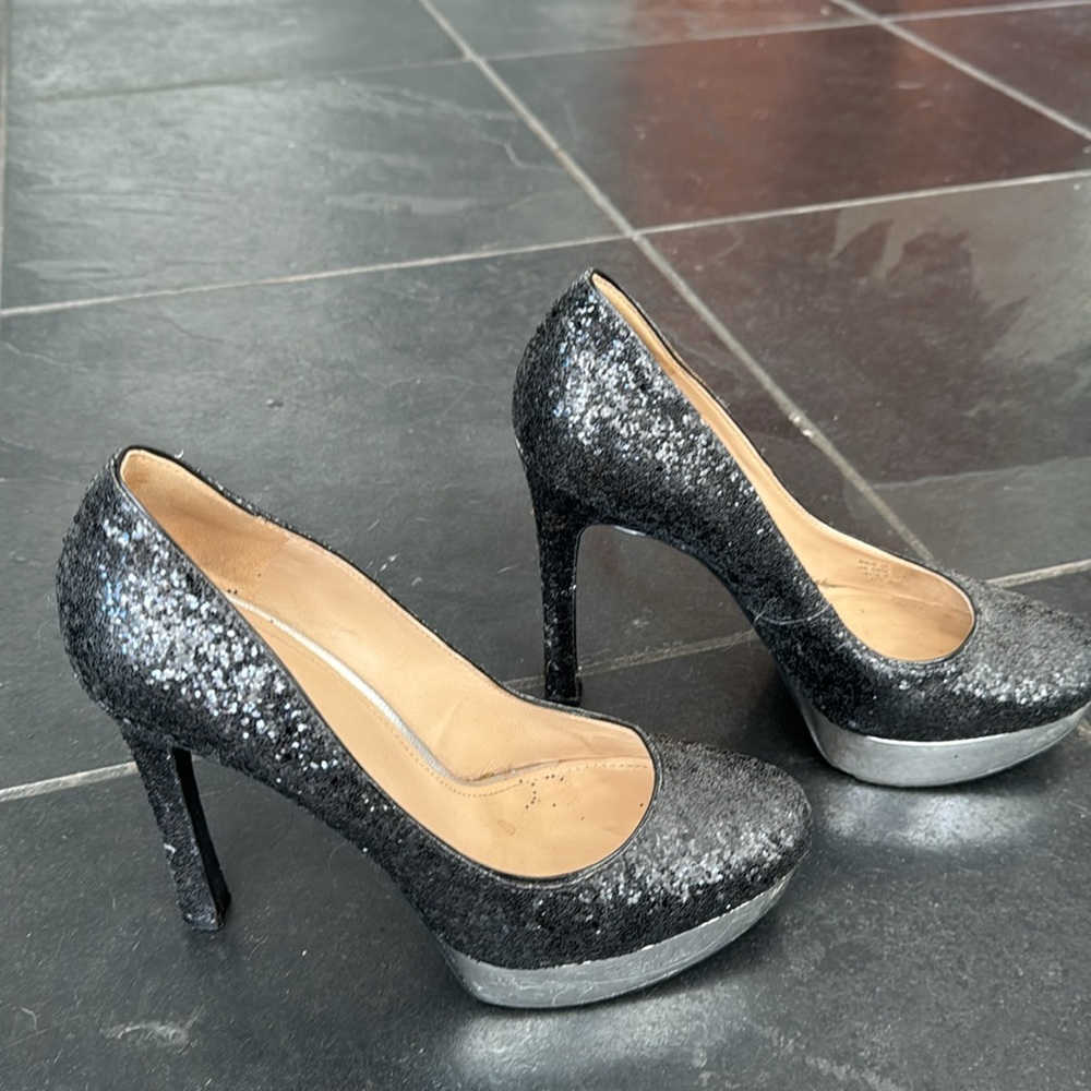 Joan and David platform heel sparkly shoes